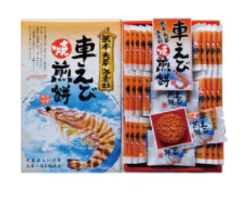 【くまもと銀彩庵】車えび焼煎餅 27個入り